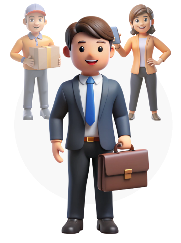 Consultant, marketer and e-commerce worker illustraion
