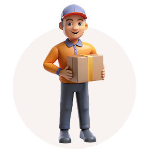 Happy e-commerce worker illustraion