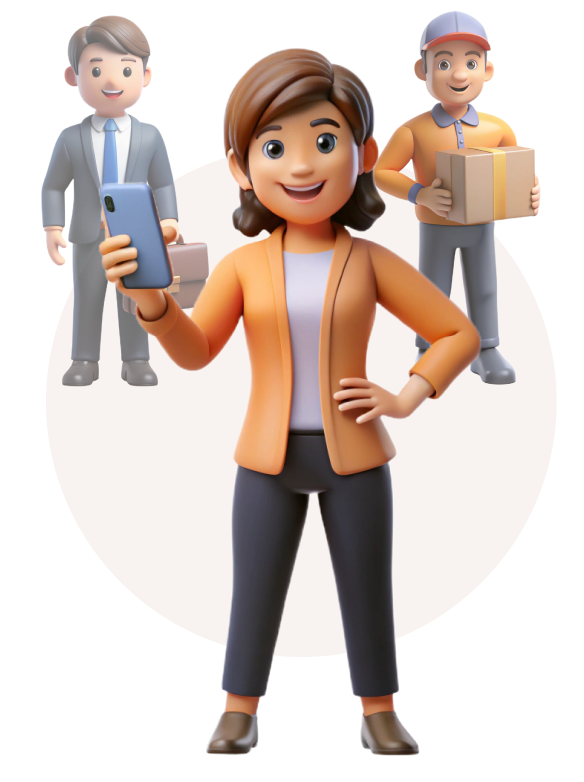 Marketer, consultant and e-commerce worker illustraion